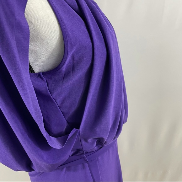 Alex Alea by Kormarov Womens Blouson Dress Purple Stretch Sleeveless Petites PM - Picture 4 of 12